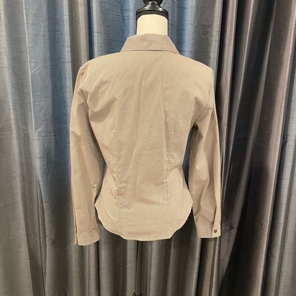 Younique Clothing cream and brown plaid button down shirt - Picture 2 of 3